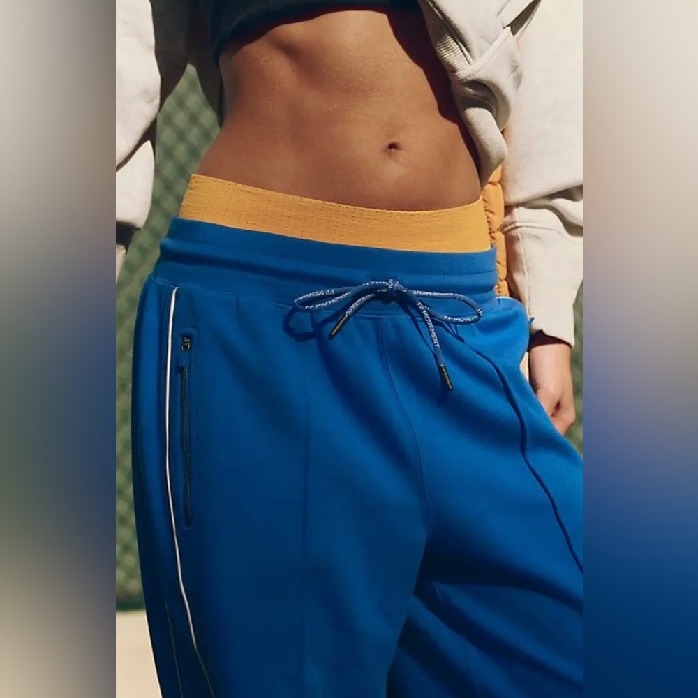Free People Movement Hop To It Track Pants - Stellar Blue Size Medium - Picture 3 of 13